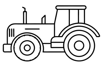 Tractor Farming Line Art Icon &ndash; Agriculture Outline Symbol