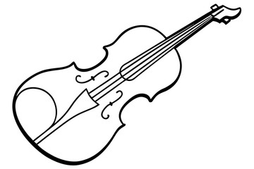 Violin Line Drawing Illustration &ndash; Classical Musical Instrument Outline