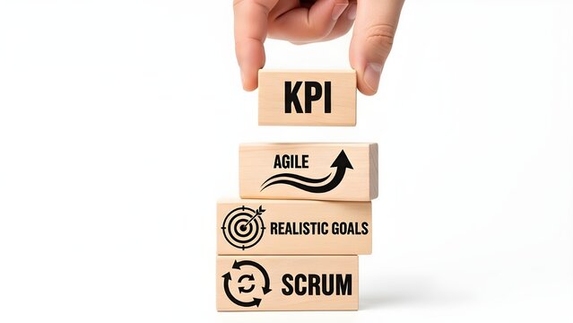 Strategic planning with kpi, agile, realistic goals, and scrum