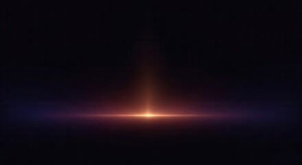 Bright horizontal line of light emits upward beam against a dark background