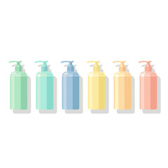 allergy care bottle dispenser set in pastel colors for pharmaceutical websites, healthcare blogs, medical presentations, skincare product design and allergy prevention ads, with copy space