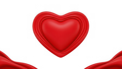 3d red heart icon isolated on transparent background