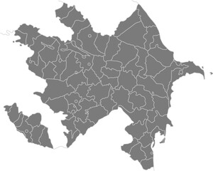 Fototapeta premium Azerbaijan map illustration with regions