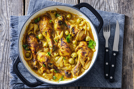 Traditional Senegalese Chicken Yassa with Onions