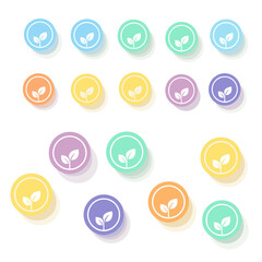 set of fresh air badges in various colors for eco friendly branding, environmental blogs, health awareness websites and organic product packaging, with copy space