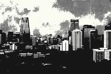 New York skyline in sketch vector illustration. engraving style city for creative design. Eps 10