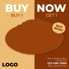Buy One Get One Waffle Special Offer Poster Template