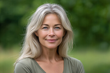 Naklejka premium Mother Smiling Outdoor Portrait