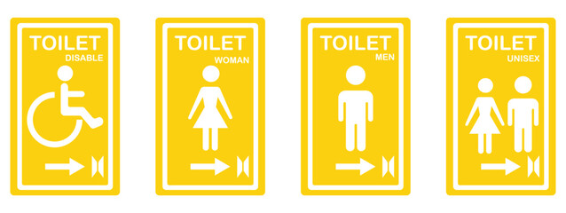Male, Female, Handicap toilet sign. Set of toilet outline icon showing symbols for male, female, and disabled toilets. Toilet line icon bowl sanitaryware vector bathroom.