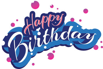 Vector art of happy birthday greeting with colorful splatters