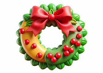 a christmas wreath with a red bow and holly