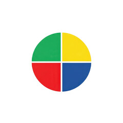 Fototapeta premium Colorful pie chart icon isolated on transparent background