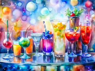 cocktails painting  cocktails fine art print