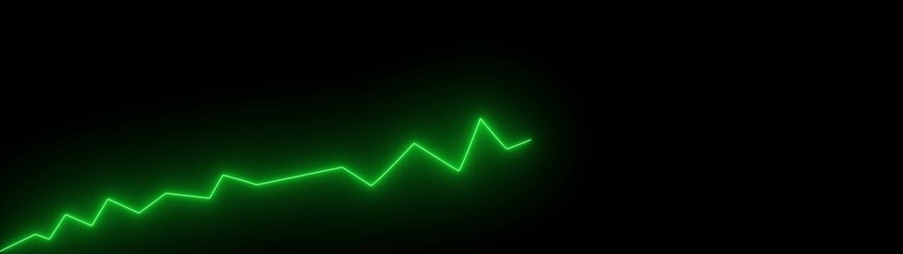 neon arrow graph icon animation.