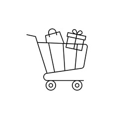 Shopping Cart with Gift Boxes


