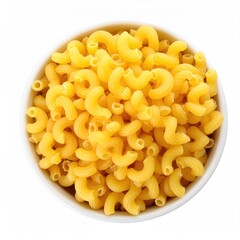 Bright Yellow Cavatappi Pasta in a White Bowl on a Clean Surface