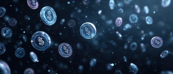 Futuristic metaverse economy visualization virtual space digital art holographic environment immersive perspective cryptocurrency concepts