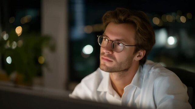 A tech support engineer troubleshooting server issues from a home office at 3 a.m., smartphone alerts glowing in the dark &mdash; remote IT support, continuous uptime management, and modern 247 tech