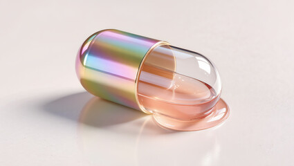 Transparent cosmetic capsule with pdrn skincare concept