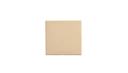 Isolated beige square box against a completely black background