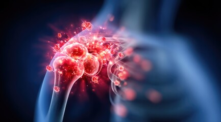 Fototapeta premium Arthritis Inflammation in Shoulder Joint Illustration.