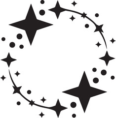 Stardust shiny star circle frame