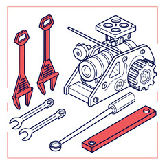 Assorted mechanical tools and equipment