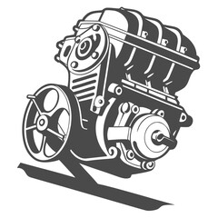 Illustrated motorcycle engine