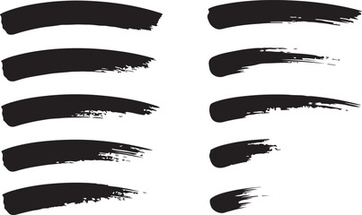 Vector grungy paint brush strokes collection. Calligraphy straight smears, stamp, lines