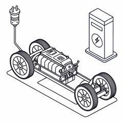 Electric vehicle charging at station