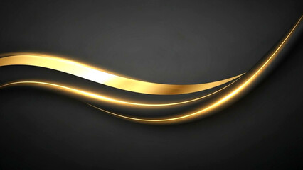 Elegant golden waves flowing across a dark background, creating a sophisticated ambiance from a straightforward viewpoint.