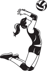 Woman Volleyball player, vector illustration