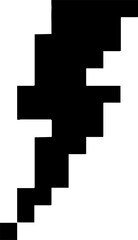 Fototapeta premium Black Pixel Art Lightning Bolt Electricity Icon