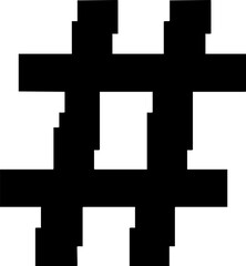 Obraz premium Simple Black Hashtag Symbol Graphic for Social Media Design