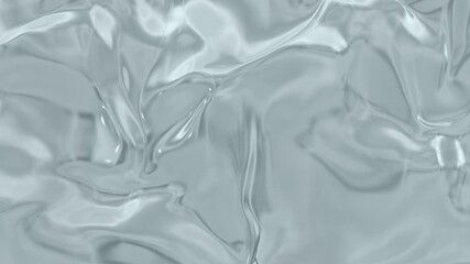 Abstract silver liquid water texture with smooth flowing waves and glossy reflections, creating a modern, minimal, and futuristic background with a luxurious feel.
