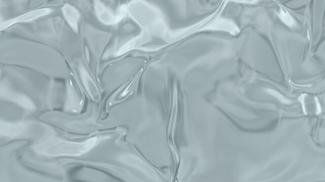 Abstract silver liquid water texture with smooth flowing waves and glossy reflections, creating a modern, minimal, and futuristic background with a luxurious feel.
