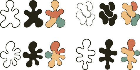 colorful abstract shapes on white background