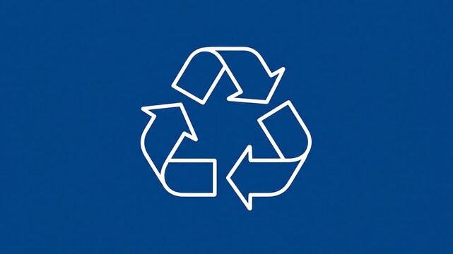 Recycle recycling rotated 2D vector outline animation
