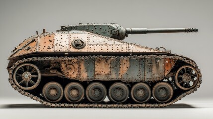 Riveted Tank in Antique Steampunk Style