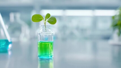 Medium shot of plantbased cooling gel in a lab setting highlighting ecofriendly materials and sustainable temperature control solutions.