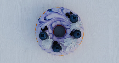 Blueberry Cream Donut with Berry Topping