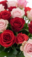 Obraz premium Happy valentine's day festival bouquet of red and pink roses