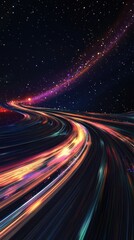 Space Travel: Curving Light Trails Through the Galaxy