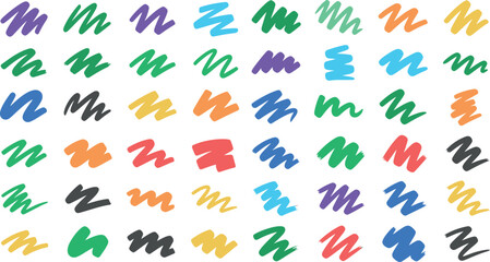 Multicolored hand drawn letters M and N on white background
