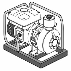 Industrial water pump with motor