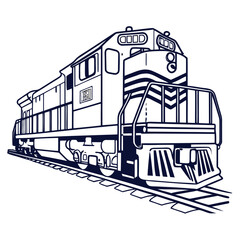 Vintage train engine traveling