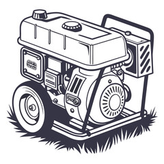 Portable generator on grass