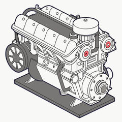 Detailed engine diagram