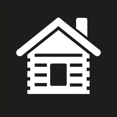 House icon silhouette. White  Home logo isolated on black background. Real estate. Vector illustration