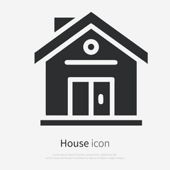 Modern house icon silhouette. White  Home logo isolated on black background. Real estate. Vector illustration symbolizing home, comfort, nature and countryside life, ideal for real estate, trave.